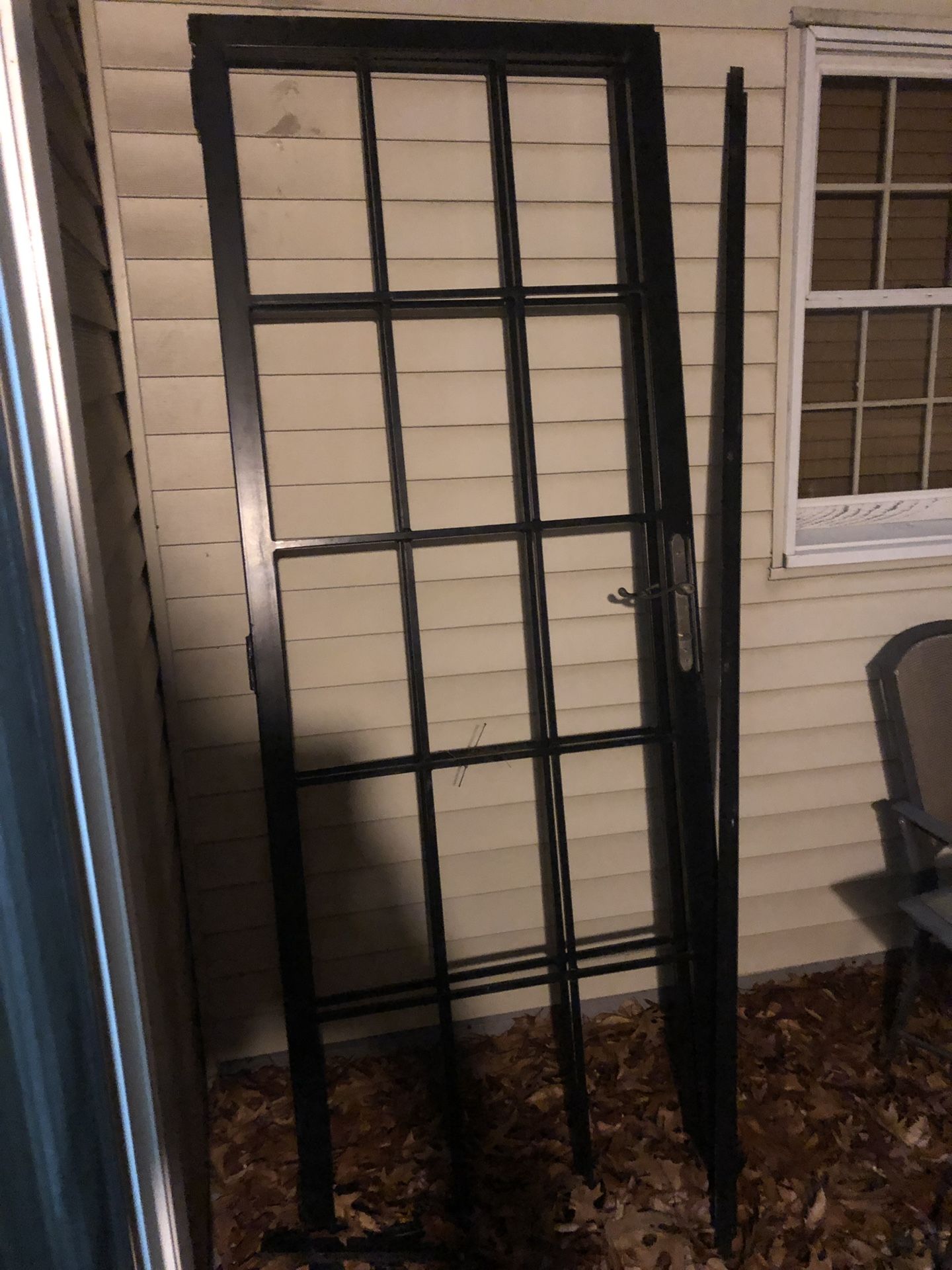 Security gate for patio door with keys