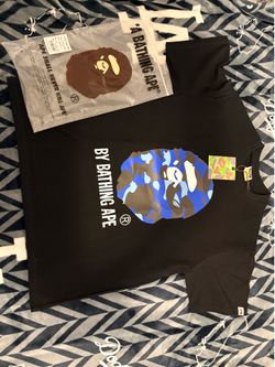 Bape LARGE blue and black camo