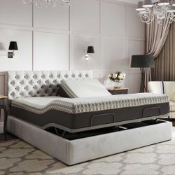 Brand New Queen BT6500 Wireless Adjustable Bed Frame/with Purchase Of Discounted Copper Lux Hybrid  Queen All New