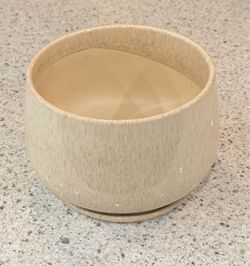 Large Cream Speckled Ceramic Planter – 10”