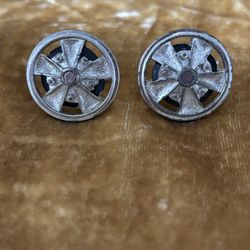 Vintage Silver Wheel Rim Cufflinks