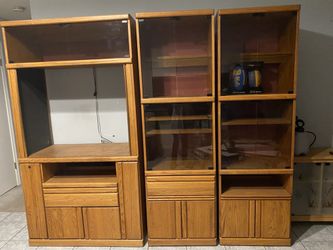 Wall Furniture Set 3 Pieces Oak