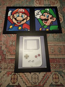Super Mario Luigi and game boy art