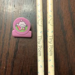 Sanrio Tiny Poem 3 piece set 1977 paperclip & 2 1976 unused pencils