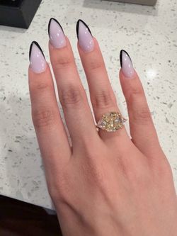 Yellow CZ Stone. No tarnish.