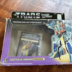 Vintage Original 1984 Takara Transformers G1 Pre Rub Autographed Frank Todaro Starscream Action Figure Complete