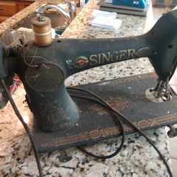 Singer Red Eye Sewing Machine, Antique Vintage