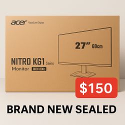 Acer Nitro KG1 27” QHD 180Hz Gaming Monitor – BRAND NEW SEALED