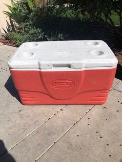 Coleman Large Hard Cooler Red and White
