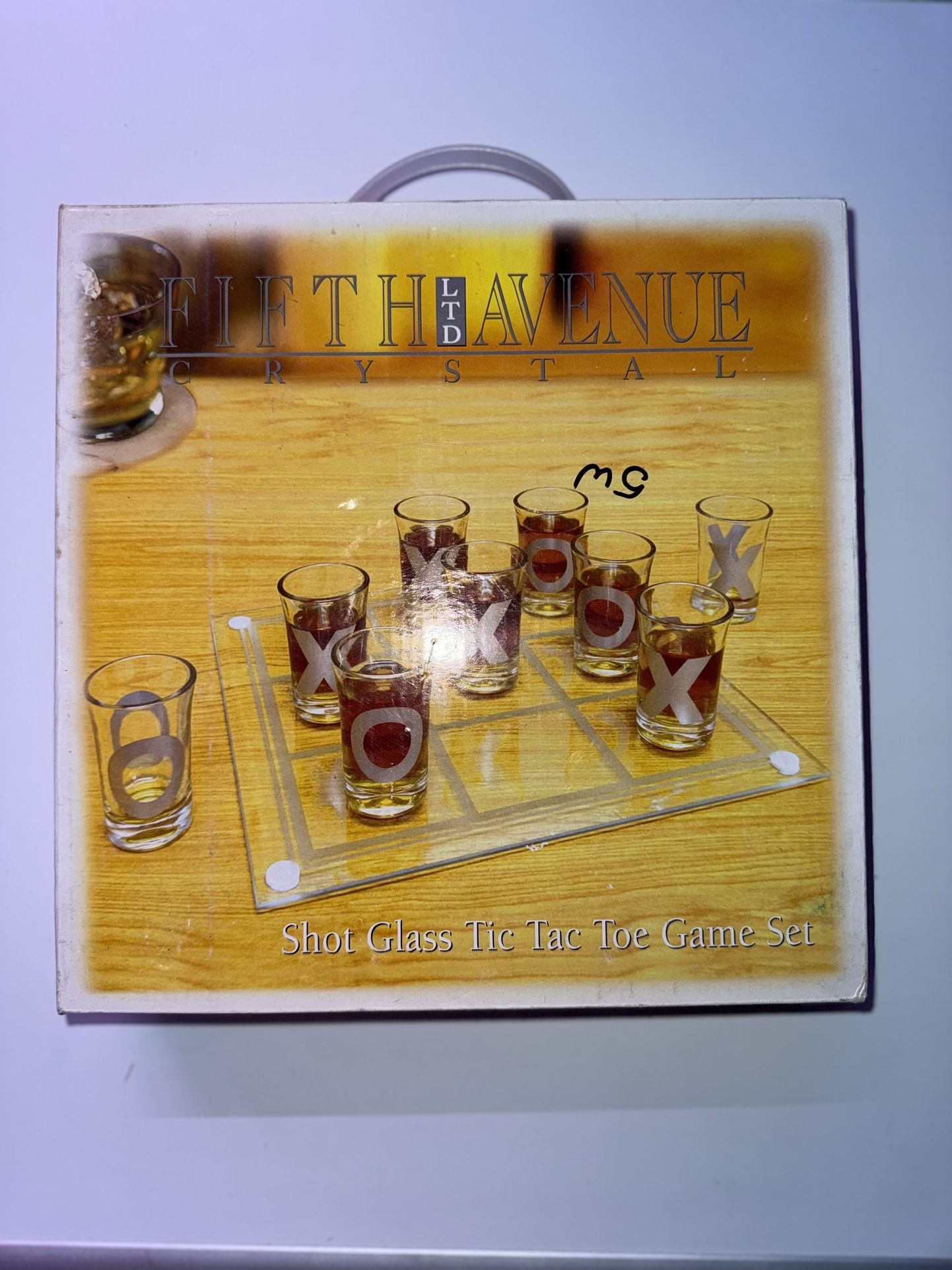 Fifth Ave LTD Tic~Tac~Toe Drinking Shot Glass Game Set~9 Shot Glasses Full Size