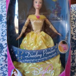 Barbie Disney Dazzling Princess Belle Magical Light Up Rose And Ting A Ling