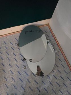 TWO Bathroom Oval Pivot Mirrors
