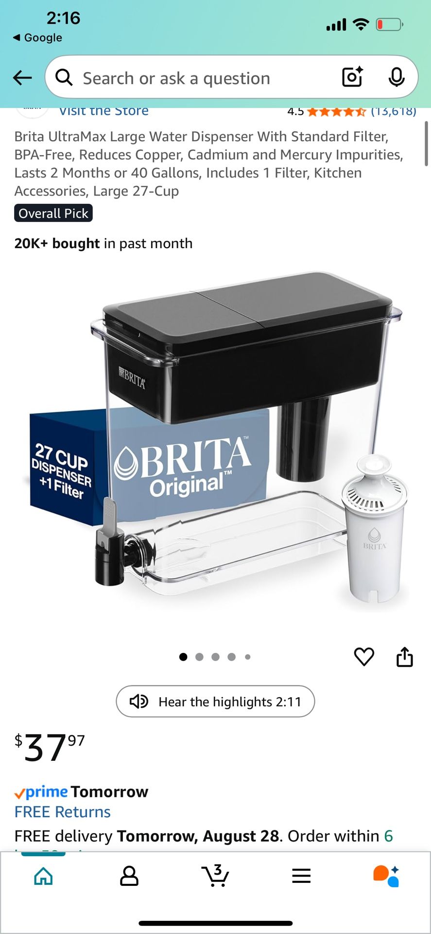 Brita Water Dispenser