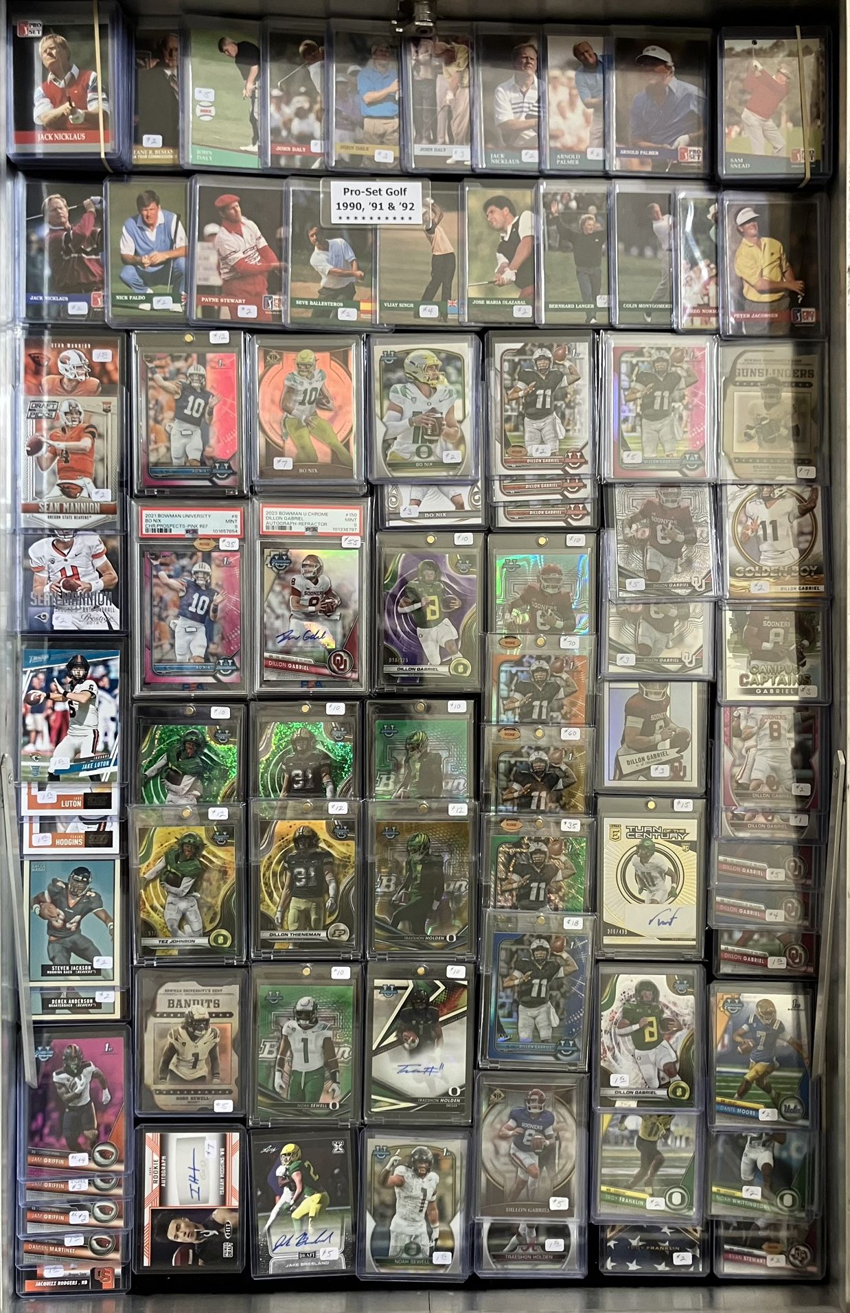 Longtime sports card collector selling college and NFL football, baseball, basketball & golf cards!