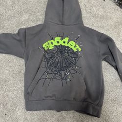 Black and green sp5der hoodie 