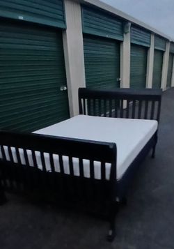 FULL BED FRAME WITH BOX AND MATTRESS