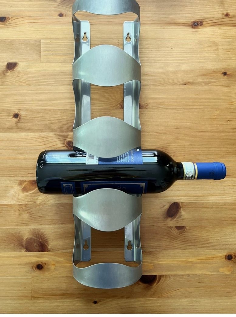 2 Stainless Steel Wall Mount Holder 4 Bottle Wine Rack 300.557.60