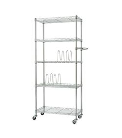 24-in W × 12-in D x 55.5-in H 5 -Tier Chrome Metal Wire Decorative Shelving Unit