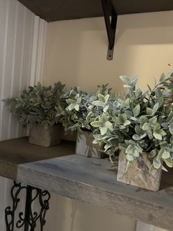 Set of 3 Faux Greenery Plants in Decorative Square Pots Artificial Tabletop Decor