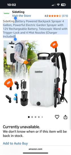 Battery Powered Backpack Sprayer 4 Gallon,