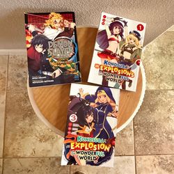 NEW Anime Manga Book Bundle (Demon Slayer & KonoSuba 3 Books)