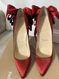 Red Satin Christian Louboutin Shoes 