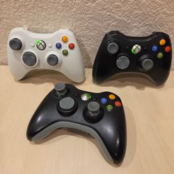 Lot of Three Genuine Microsoft XBOX 360 Controllers