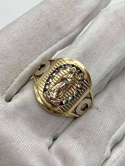 Gold Virgin Mary ring #32536