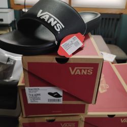 New Size 12 Vans Black Slide 