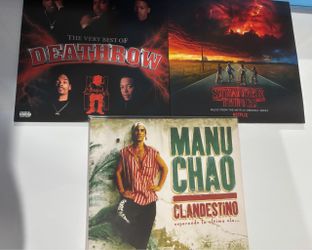 3 Vinyl LPs: Death Row / Stranger Things / Manu Chao - $25 ea or $55 ALL