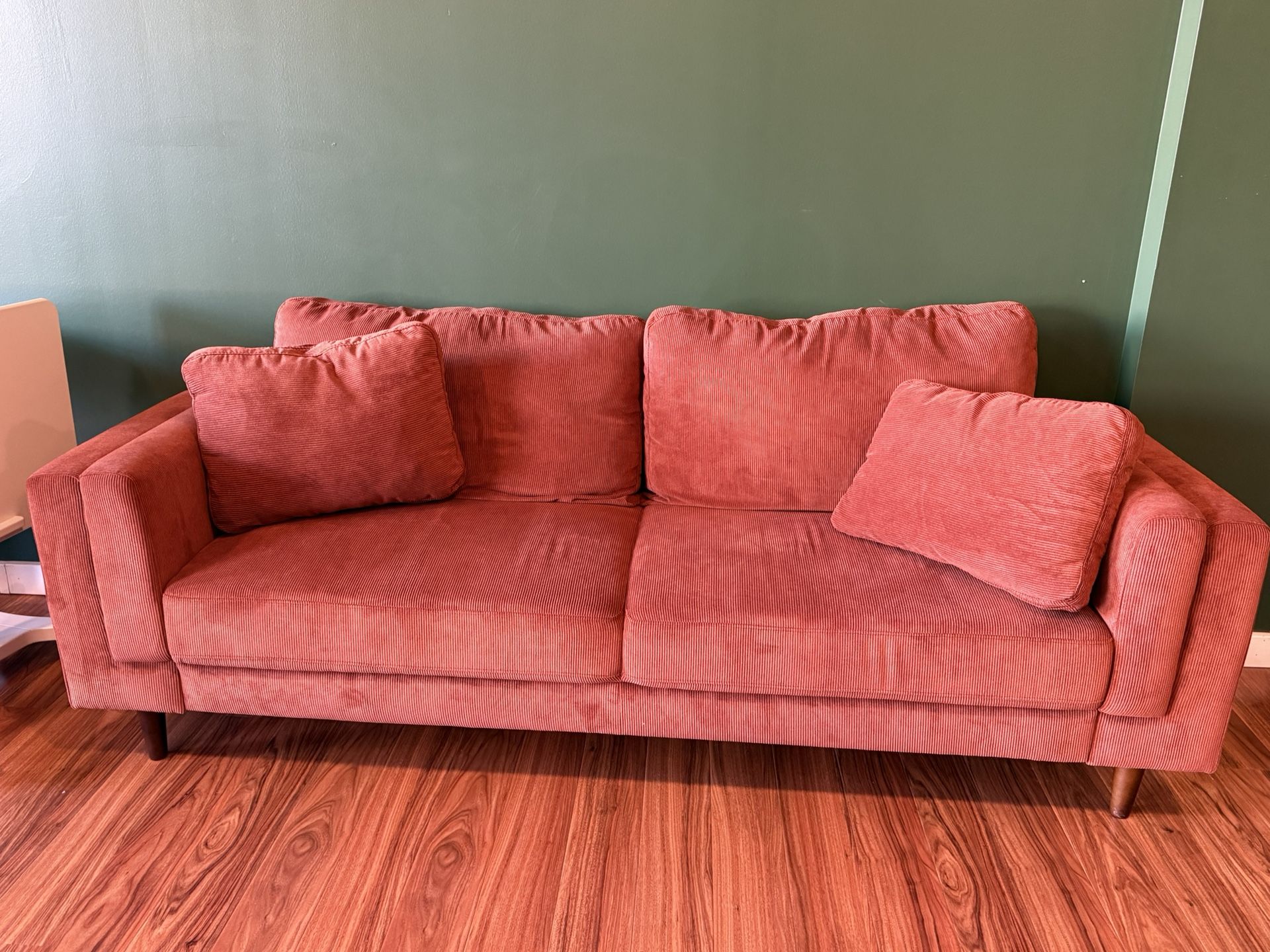 Burnt Orange Mid century Modern Love Seat