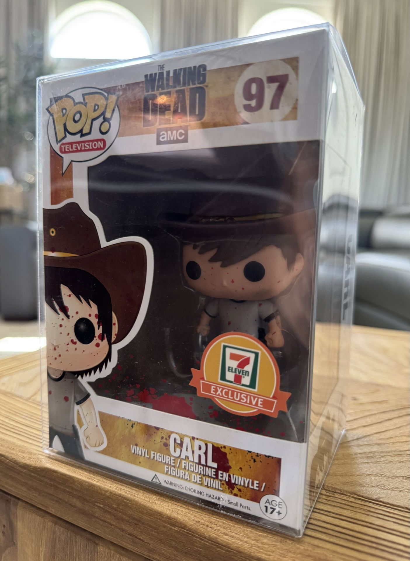 RARE Funko Pop! Television: The Walking Dead Carl Grimes #97 (7 Eleven Exclusive Bloody Variant)