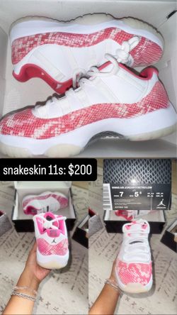 Low rise pink snakeskin Jordan 11s