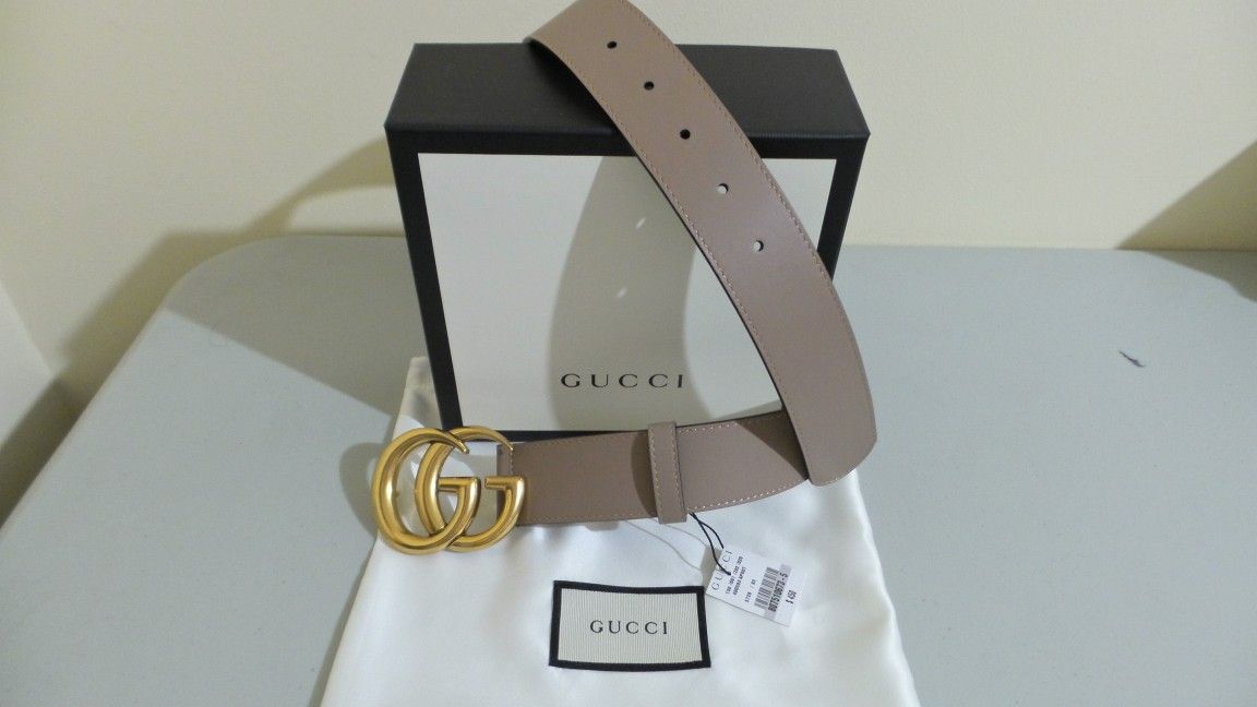 Gucci Belt Marmont New Mens Womens Tan Leather 