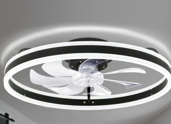 20" Oaks Aura Low Profile Ceiling Fan with Lights Mount Modern Remote