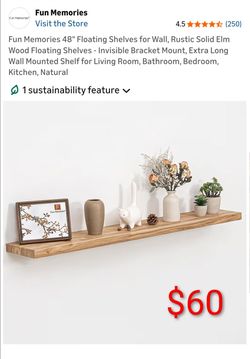48" x 8" Floating Shelf