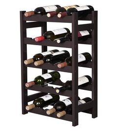 17*10*28“ Wood 20 Wine Display Rack, Standing Bottles Storage Shelf