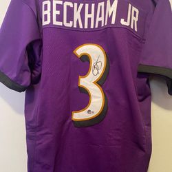 Odell Beckham Jr. Autographed Ravens Purple Custom Jersey Beckett Witnessed