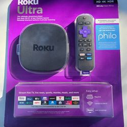 Roku Ultra 2022 4k/HDR/DOLBY Vision streaming Device And Roku Voice Mic Remote