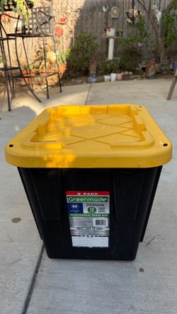 Greenmade 12-Gallon Professional Grade Heavy Duty Storage Tote Bin with Lid