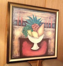 Slava TCH - Big Art Print Titled "Gold Evening" with Wood Frame