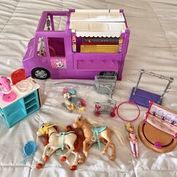 Barbie Food Truck Accessories Horses Waffle Maker Lot 