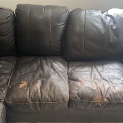 Free Faux Leather Sectional 