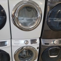Samsung Front Loading Washer And Stackable Gas Dryer Set 