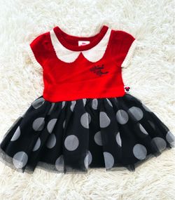 Minnie Mouse Red and Black Polka Dot Dress Size 12 months