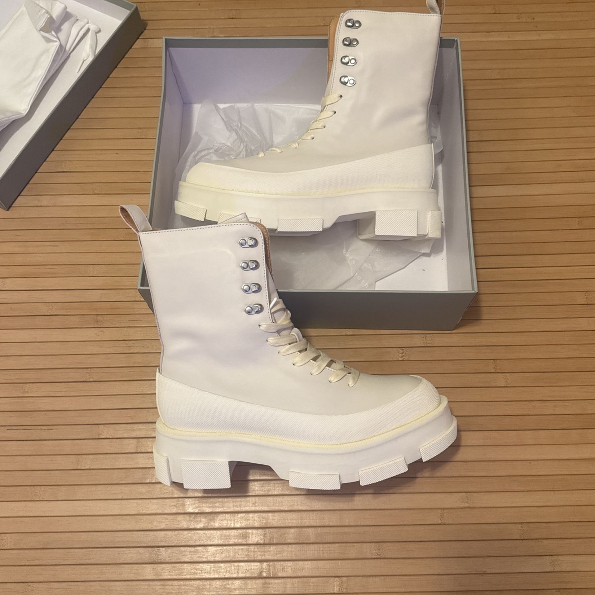 BOTH White Boots A winter moment in Paris, wrapped in a luminous White  main image 4