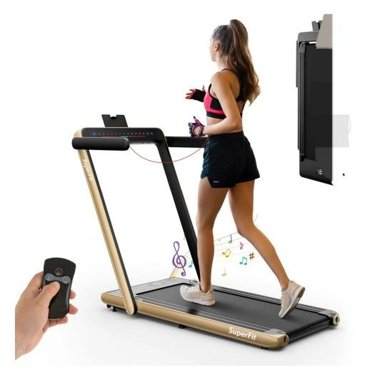 Treadmill Jogging Machine W/APP Control Gold