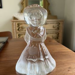 Vintage Viking Glass Figural Prairie Girl Bookend