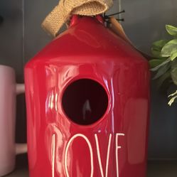 rae dunn love bird house 