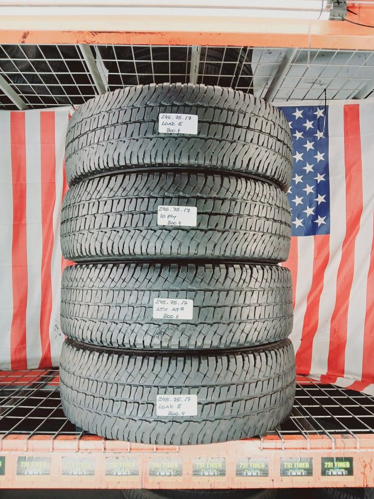 ✅️ LT245/75R17 MICHELIN LTX AT2 10PLY LOAD RANGE E 245/75R17 TRUCK HEAVY LOAD CAPACITY QUALITY USED TIRES 245 75 17